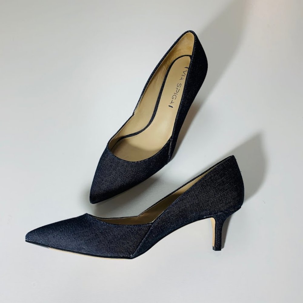 NWOB Via Spiga Denim ‘Medora’ Point Toe Pump 8